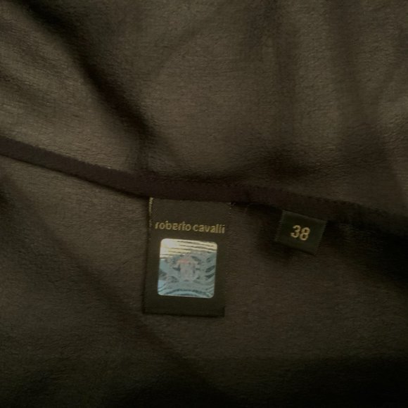 New Roberto Cavalli Black Beaded Silk Chiffon Cocktail Top Evening IT38 Tunic - Picture 12 of 12